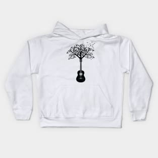 Classical Guitar Tree Light Theme Kids Hoodie